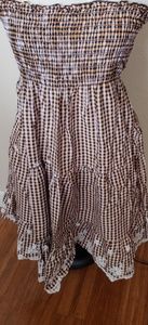 2x  Golden Brown and Black checkeredTube Top Dress